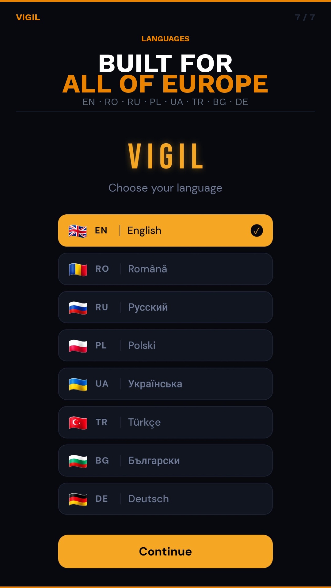 Vigil screenshot - Filters